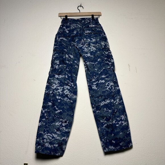 US Navy Military Camo Uniform Blue Digital Print USN Adjustable Cargo Pant Men S - Picture 2 of 13